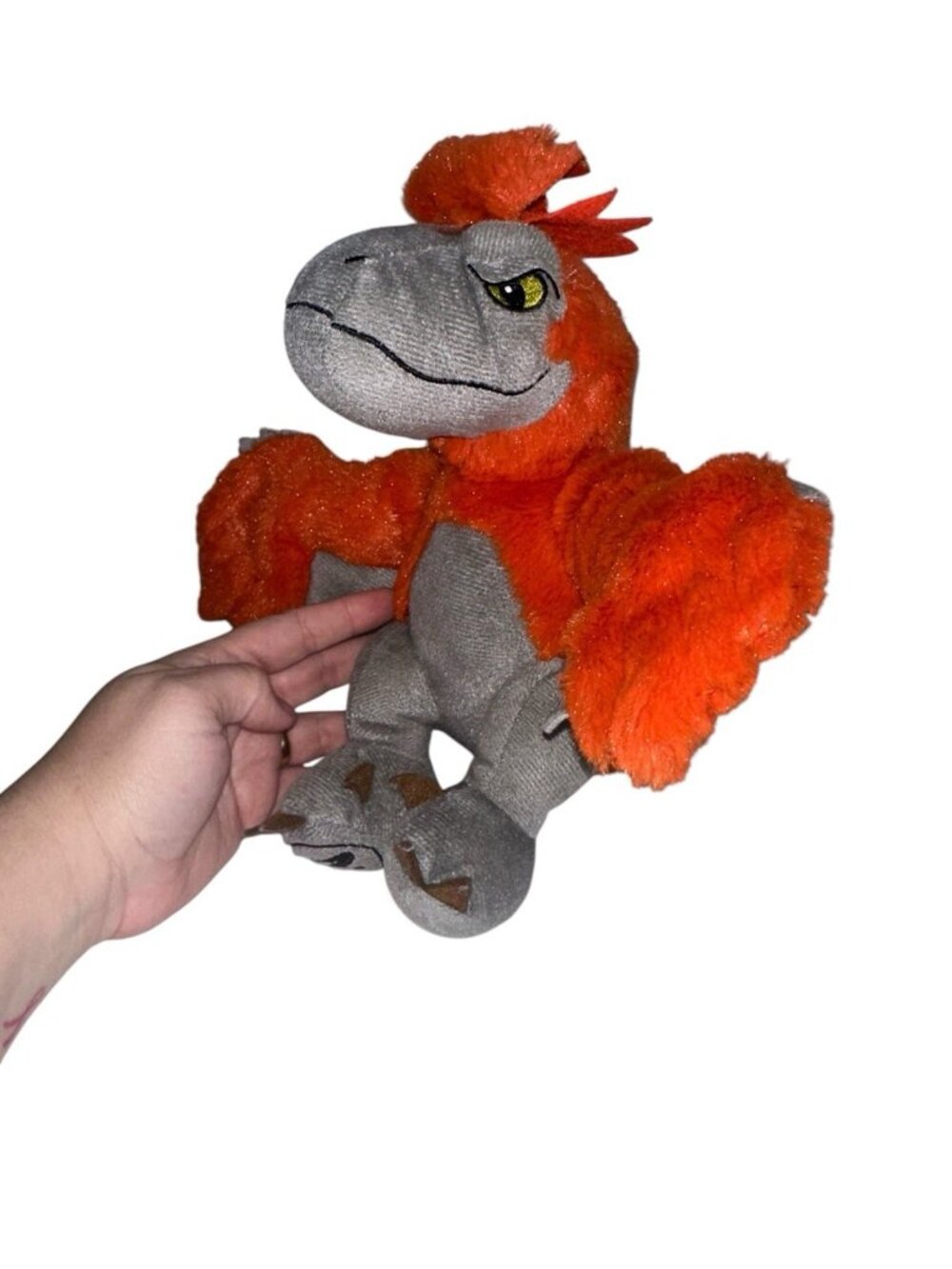 Just Play Jurassic World Plush Pyroraptor 8” Universal Studios 2022 Gray Orange